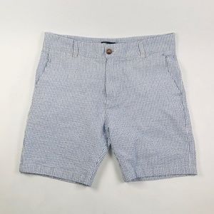 Le 31 Men's Seersucker Shorts, Blue & White, Size 32